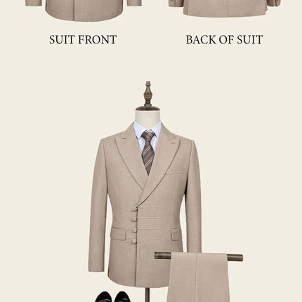 ST Cassy Elegant Slim Fit Men Suit Double Breasted 2 Piece by zapcart