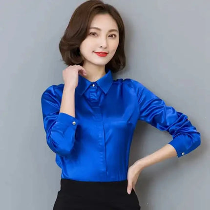 Satin Silk Work Shirt For Women Polished Office Look by zapcart