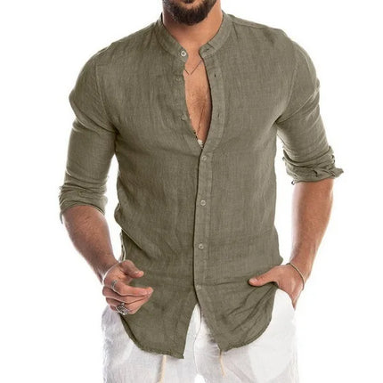 Ayrbao Mens Long Sleeve Solid V Neck Shirt Casual Everyday by zapcart