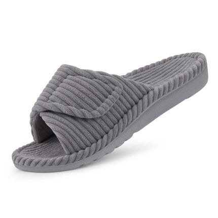 Crestar Women Open Toe Corduroy Slippers With Arch Support by zapcart