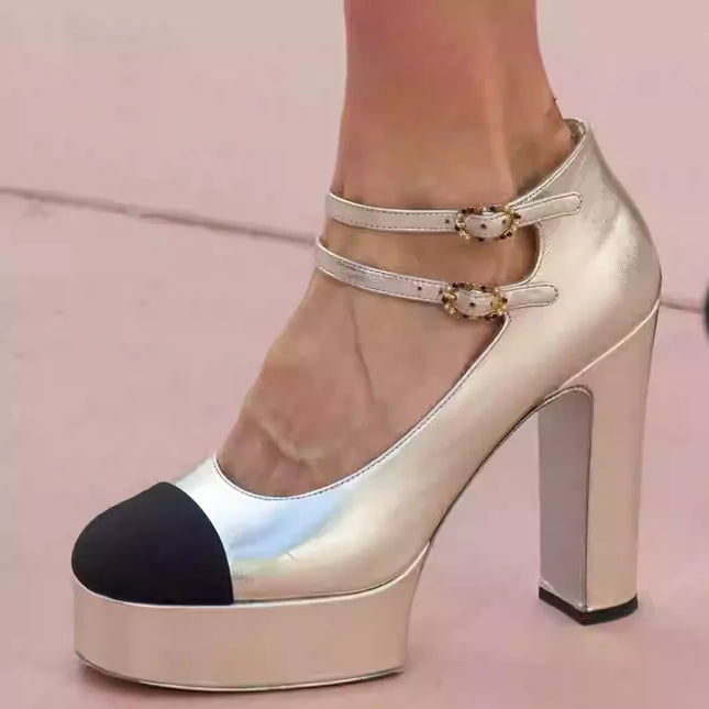 Waterproof Platform Mary Jane Heels For Women Online by zapcart
