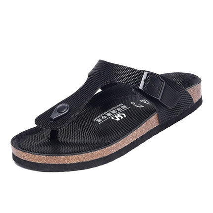 Shinefull Mens Leather Flip Flops Non Slip Durable Outdoor by zapcart