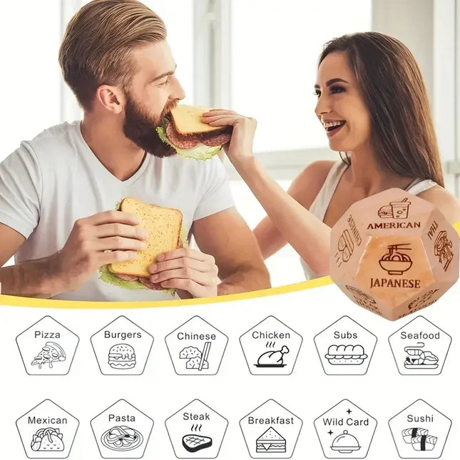 Food Determines Dice Romantic Couple Game for Date Nights by zapcart