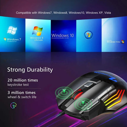 UJJyou Wired Gaming Mouse RGB Backlit Ergonomic Quiet Gamer by zapcart