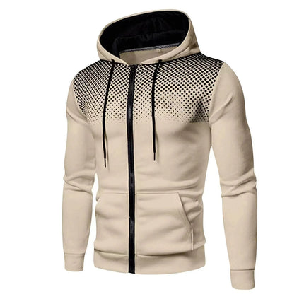 Men's Slim Fit Zip Hoodie Sweatshirt For Autumn Warmth