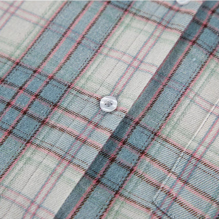 Mumaroho 2024 Women Autumn Plaid Shirt Oversized Blouse by zapcart