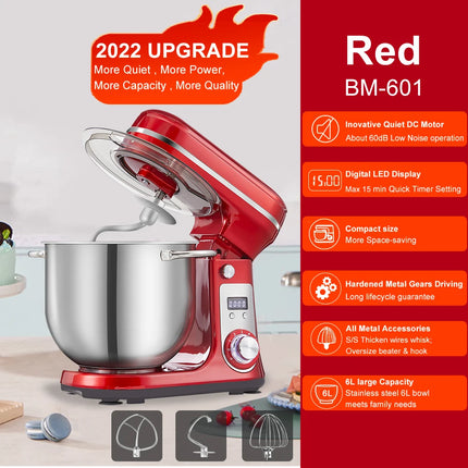 BioloMix Stand Mixer Home Cooks Cream Quiet 6 Speed by zapcart