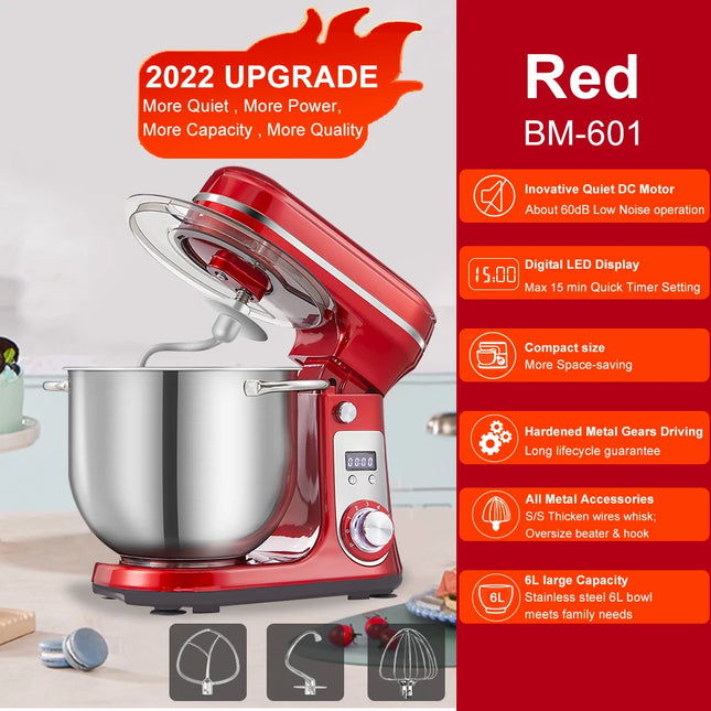 BioloMix Stand Mixer Home Cooks Cream Quiet 6 Speed by zapcart