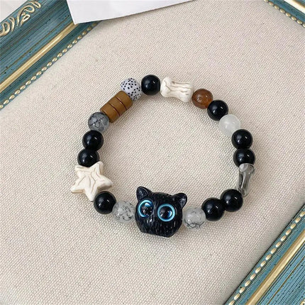 Couples Matching Glow In The Dark Cat Head Bracelets by zapcart