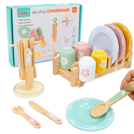 BizyKoady Wooden Kitchen Montessori Pretend Set Toddlers by zapcart