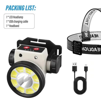 Super Bright LED Rechargeable High-power Headlights High Brightness Emergency Charging Outdoor Head Flashlight Fishing Lamp by zapcart