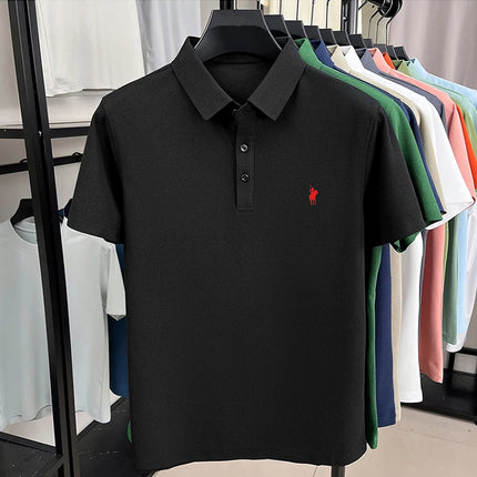 Men's Polo Shirt Embroidered Pony CN Zhejiang Breathable by zapcart