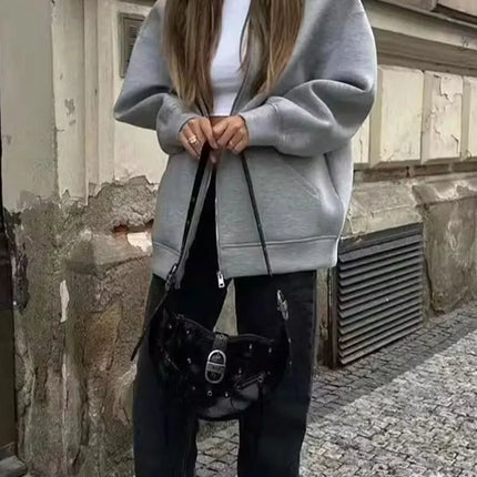 Trafza Hooded Autumn Jacket for Women Warm Casual Outerwear by zapcart