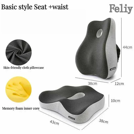 Feliy Memory Foam Office Chair Cushion Lumbar Support by zapcart