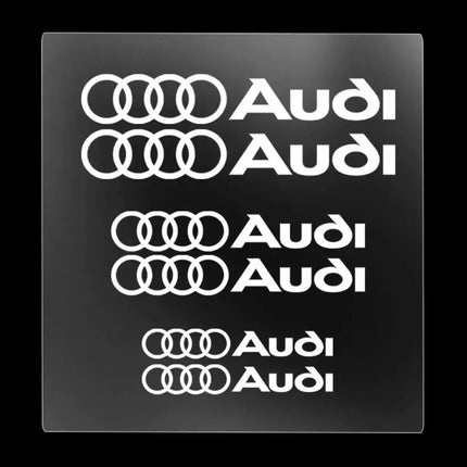 Audi High Temp Brake Caliper Sticker 6Pc Waterproof Decal