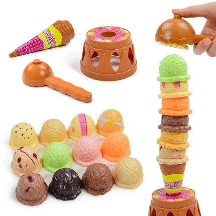 Kids Ice Cream Kitchen Toys Stack Tower Balance Educational by zapcart