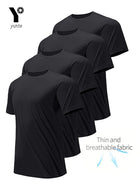 AnhuiChoice Mens Quick Dry T Shirt 4 Pack Ultra Light Black by zapcart