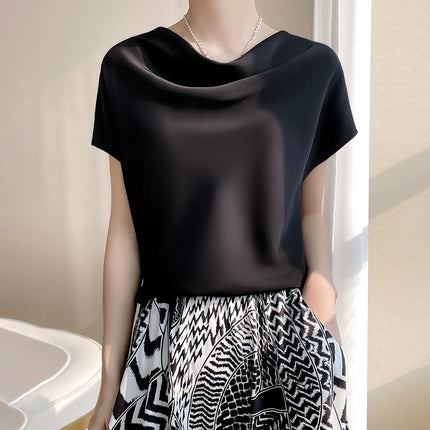 Silk Like Women Plus Size Tee Crew Neck Short Sleeve by zapcart