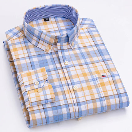 Bamboople Men 100 Percent Cotton Oxford Formal Shirt 7XL by zapcart