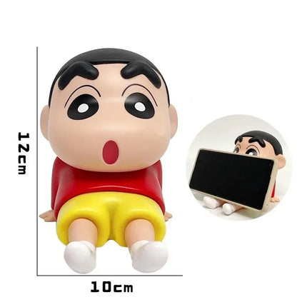 Shin Chan Figures Phone Holder Kawaii Anime Decor Miniso