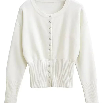 Tossy Autumn Knitwear Cardigan Top For Women Slim Cropped by zapcart