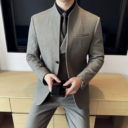 Korean Style Slim Fit Mens Elegant Suit Set By QUHNBGYCN by zapcart