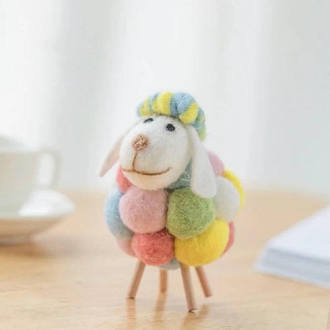Choice Mini Wool Felt Sheep Figurine Desk Decor For Kids by zapcart