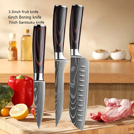 Choice Damascus Chef Knife Set With Cover For Professionals by zapcart