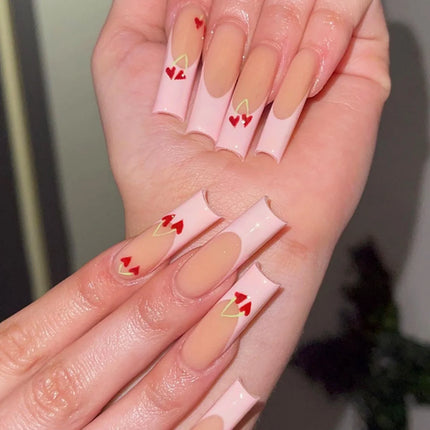 Extra Long Press On Nails Glue Included Bear Bow For Women by zapcart