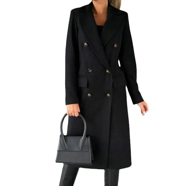 Women Woolen Winter Overcoat Warmth Elegant Streetwear by zapcart