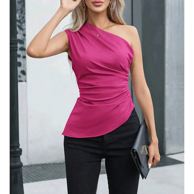 CPSYMYM One Shoulder Vest Women Sleeveless Party Top by zapcart