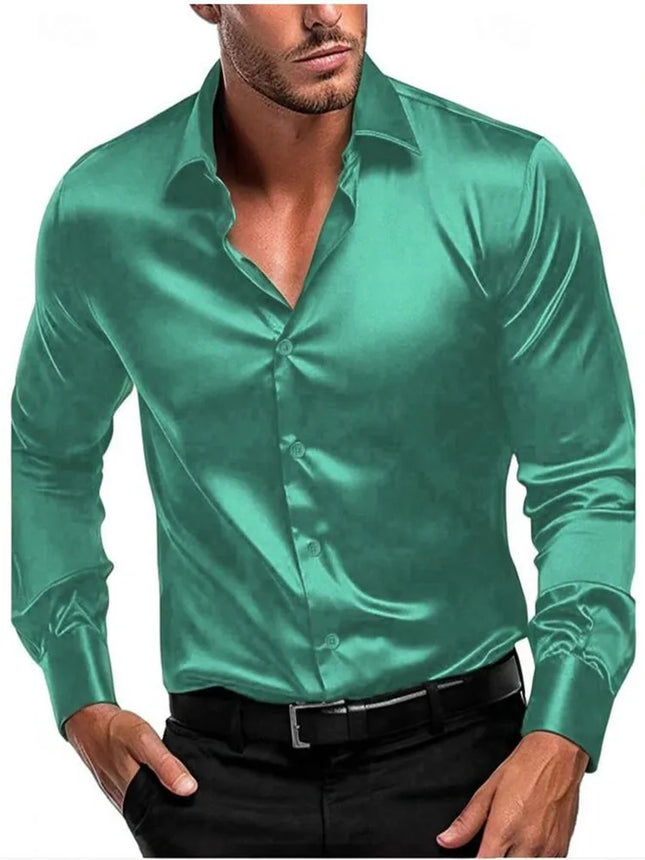 CN Jiangxi Men's Long Sleeve Shirt Silky Smooth Slim Fit by zapcart