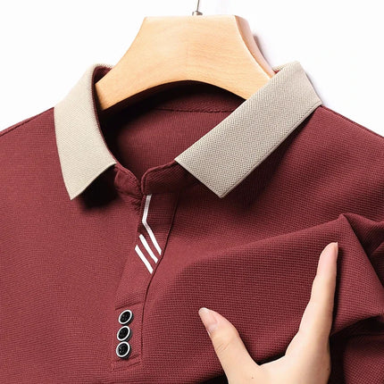 Mens Polo Shirt Breathable Polyester Business Casual Top by zapcart