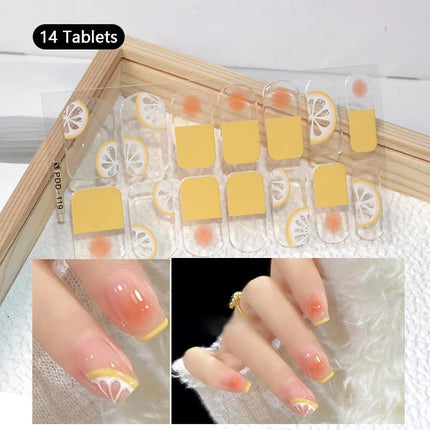 Pink Glitter Nail Stickers Full Cover Diy Manicure Deluxe by zapcart