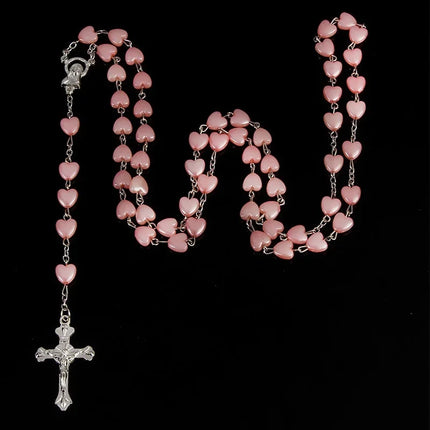 Catholic Porcelain Heart Rosary Car Ornament Mary Blessing by zapcart