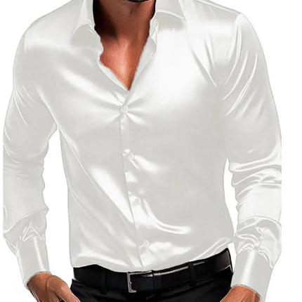 CN Jiangxi Men's Long Sleeve Shirt Silky Smooth Slim Fit by zapcart