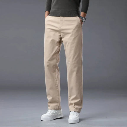 MAINKULC Mens Summer Tall Stretch Cotton Office Chino Pants by zapcart