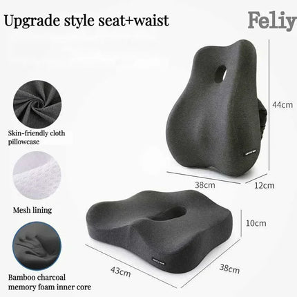 Feliy Memory Foam Office Chair Cushion Lumbar Support by zapcart