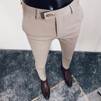 CN Zhejiang Mens Slim Fit Dress Pants Versatile All Match by zapcart