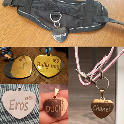 PAWFECT Dog ID Heart Tag Custom Engraved Pet Necklace by zapcart