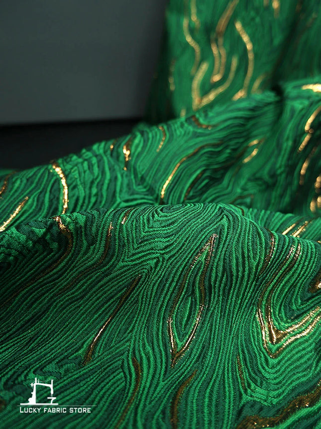 Green Mountain Jacquard Embossed Metallic Fabric Designers by zapcart