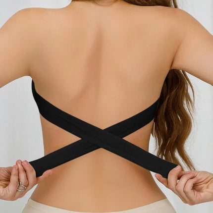Popular Women's Strapless Bra Cross Side Buckle Underwear by zapcart
