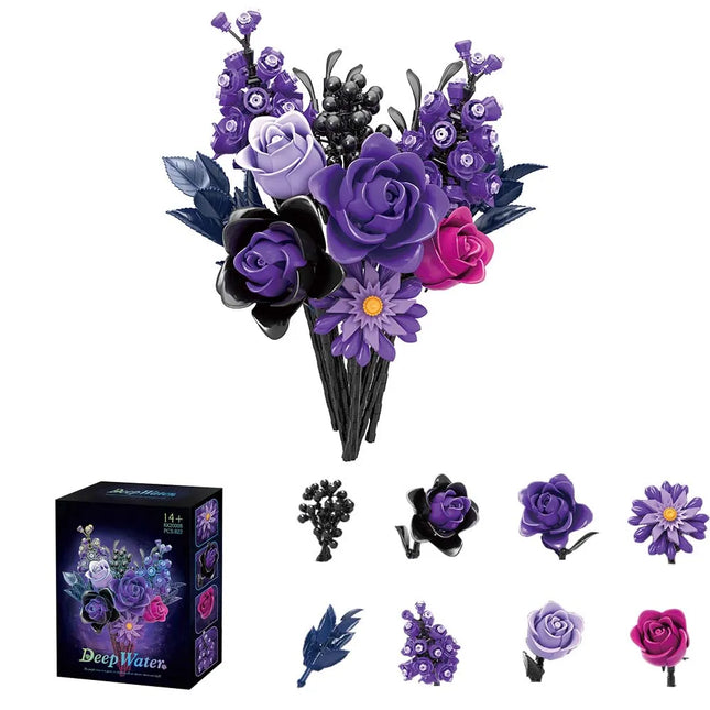 Multi Color 822 PCS Valentine's Day Roses Flower Building Blocks Girlfriend Birthday Bricks Toys Desktop Decor Wedding Best Gift by zapcart