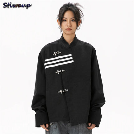 Oversized Chinese Style Womens Blazer For Daily Elegance by zapcart