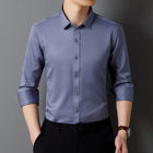 Faboten Mens Long Sleeve Shirt Solid Color Soft Fit by zapcart