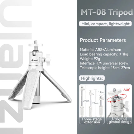 Ulanzi MT 08 Tripod Foldable Quarter Inch Mount For Cameras by zapcart