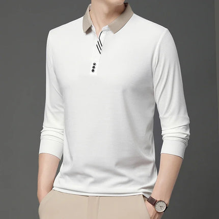 Mens Polo Shirt Breathable Polyester Business Casual Top by zapcart