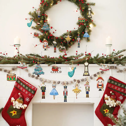 Choice Nutcracker Christmas Ornaments Set 12 24 Wooden Home by zapcart