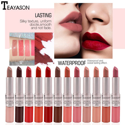 2 In 1 Matte Velvet Lipstick Gloss For Busy Women Everyday by zapcart