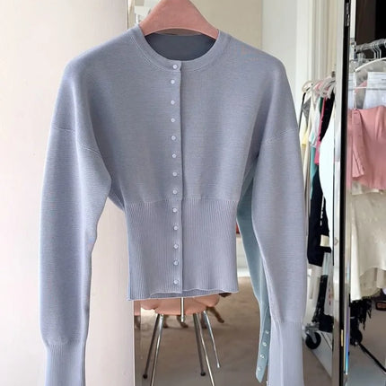 Tossy Autumn Knitwear Cardigan Top For Women Slim Cropped by zapcart